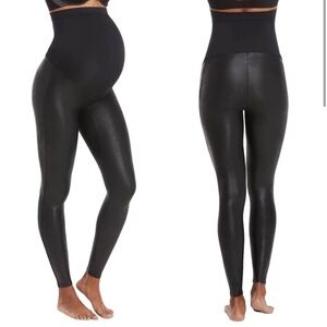 SPANX Maternity Faux Leather Leggings
